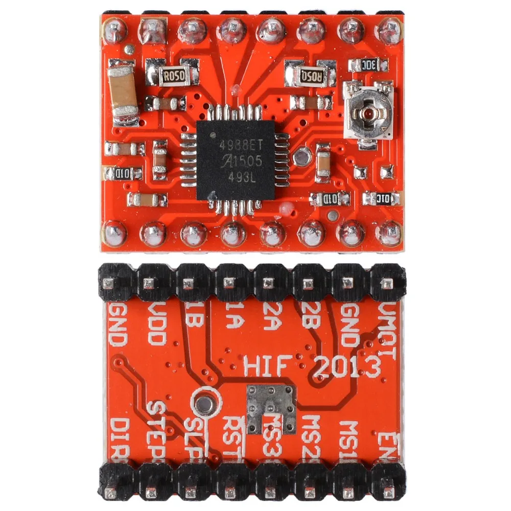 Reprap шаговый Драйвер A4988 шаговый двигатель драйвер модуль с радиатором