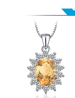 Jewelrypalace Кейт Принцесса Диана 1.8ct натуральный цитрин Обручение Halo Кольцо 925 Серебряное кольцо для Для женщин Красивые ювелирные изделия