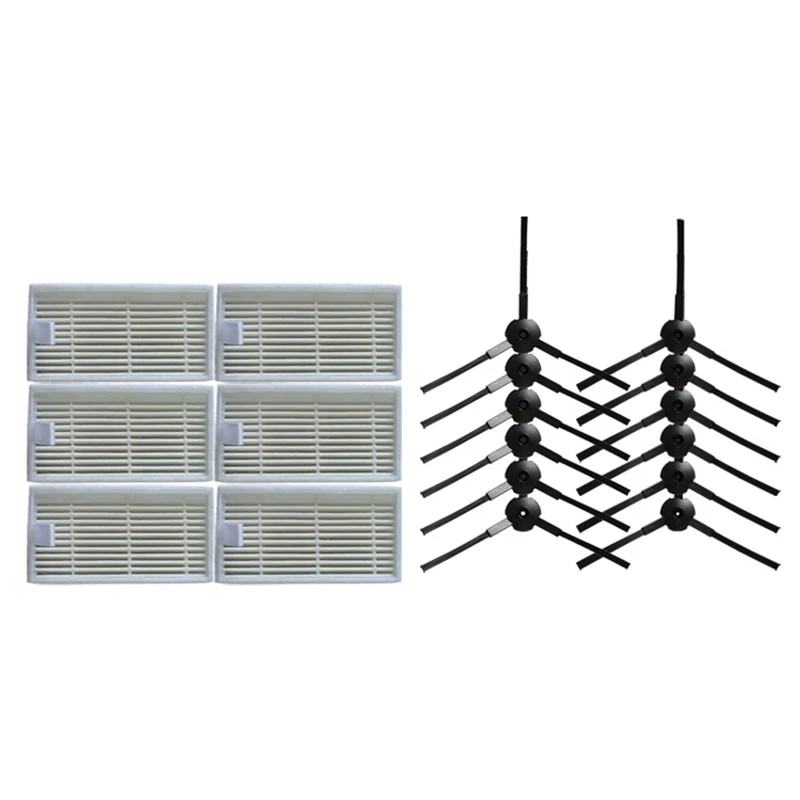 18pcslot 12 side brush 6 HEPA Filter for CHUWI ilife v5s ilife v5 V3 V3+ v5pro robot vacuum cleaner parts replacement