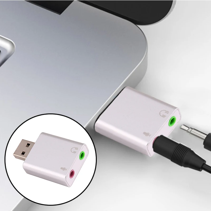 

External Sound Card USB 2.0 to Jack 3.5mm 3D Audio Headset Microphone Earphone 7.1 Channel Adapter For Laptop USB to 3.5mm New