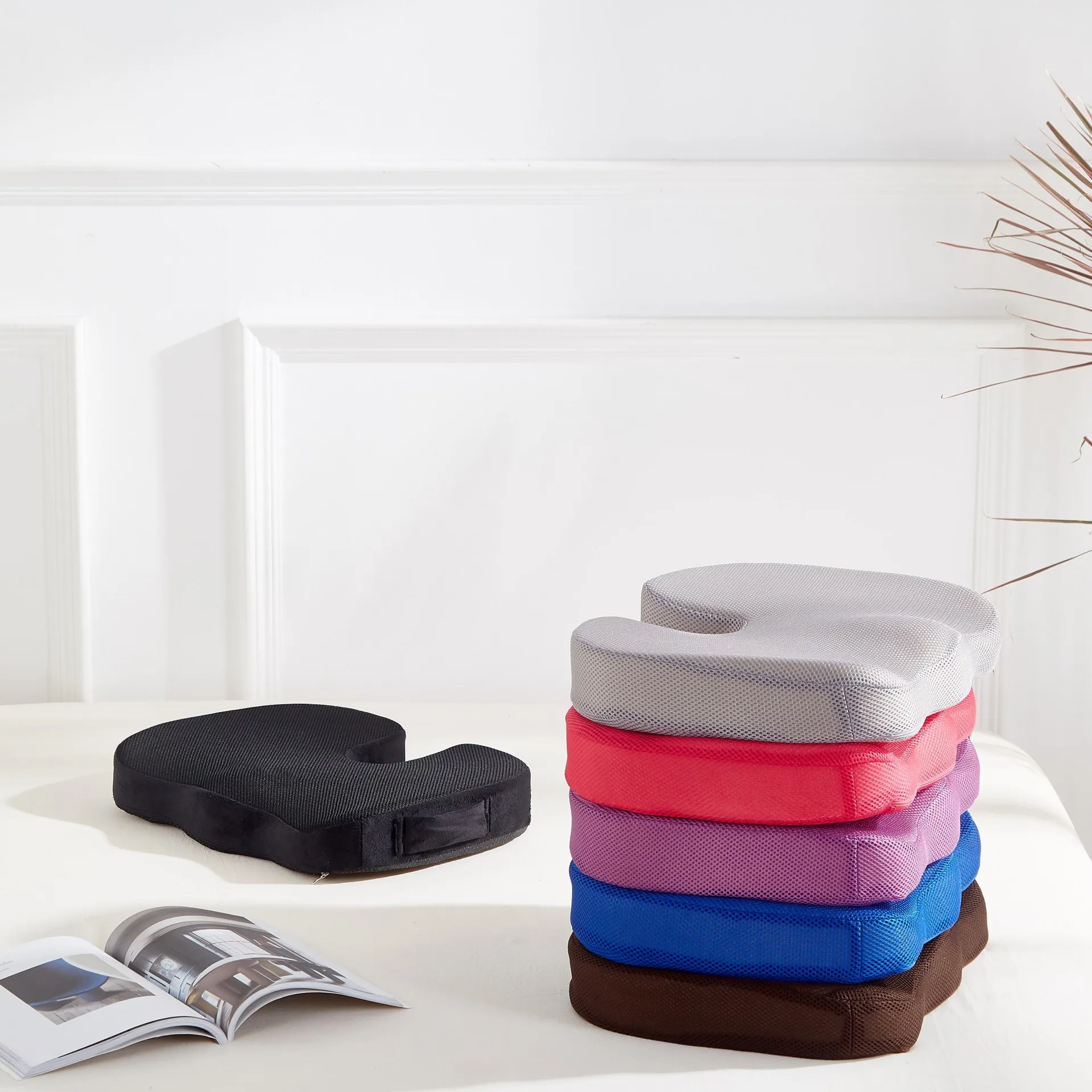 1PC Travel Seat Cushion Orthopedic Memory Foam U Seat Massage Chair