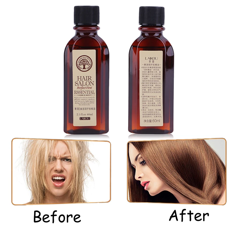 

60ML Hair Care Conditioner Multifunctional Pure Argan Moroccan Oil Moisturizing Hair Oil Hair Mask Free Shipping TSLM2