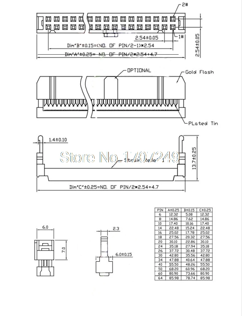 10 шт./набор, FC-6P FC-8P FC-10P FC-14P FC-16P для FC-40P IDC разъем 2x5 Pin Dual Row шаг 2,54 мм разъем IDC 10-контактный кабель Разъем