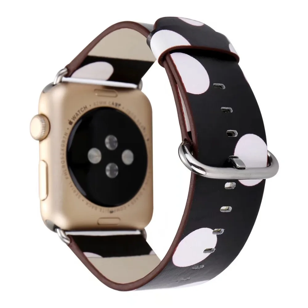 Кожаный ремешок с цветочным принтом для Apple Watch band 44 мм/40 мм/42 мм/38 мм iwatch 5/4/3 браслет кожаный ремешок для часов серии 5 4 3 2 1
