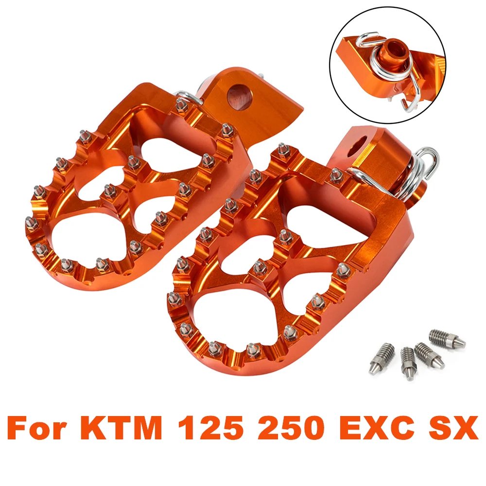Мотоциклетные подножки CNC алюминиевые задние широкие подножки педали MX для KTM 250sx EXC 300 400 450 SX-F SMR 540 SX50 65 85 D49