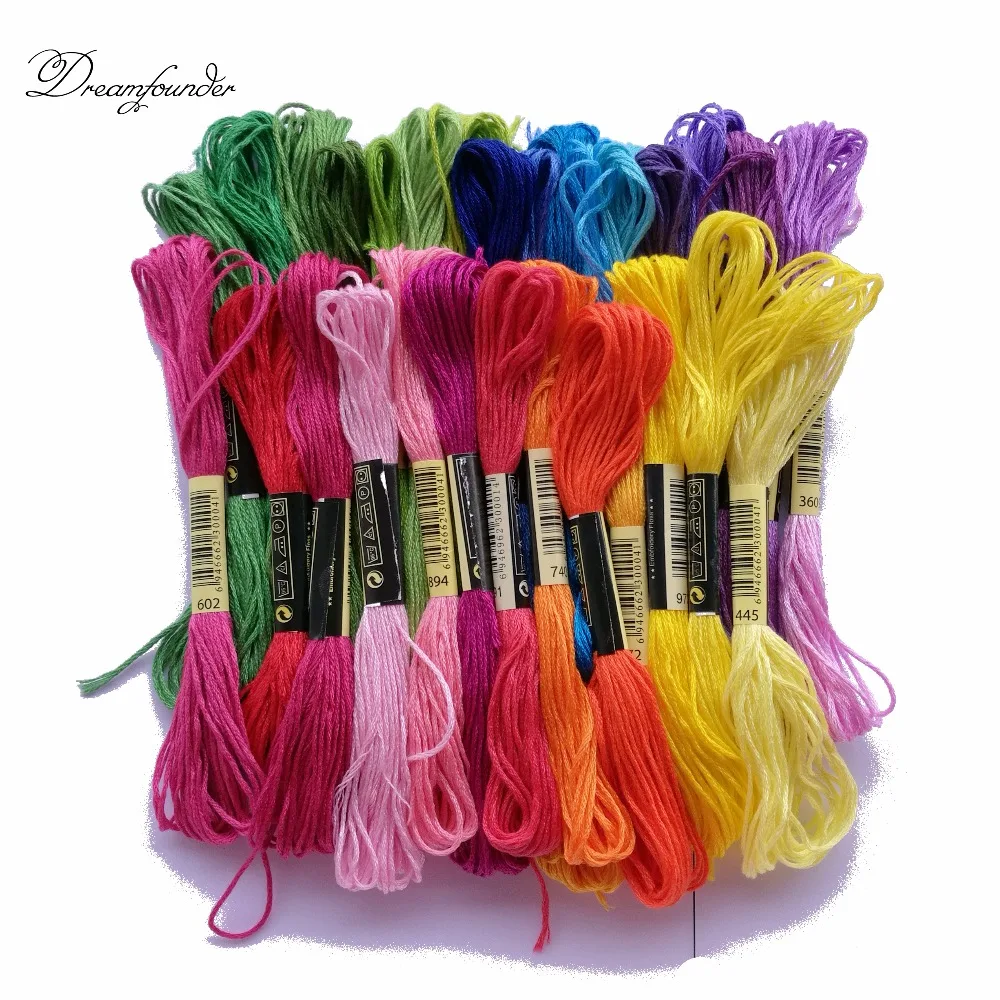 1pcs=8meters 6 strands colorful cotton thread Chinese CXC DMC color cross stitch floss DIY