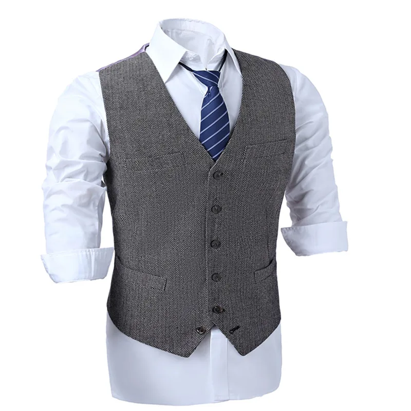 Men's vests Herringbone Tweed Vests Slim Mens Suit Vests Custom Made