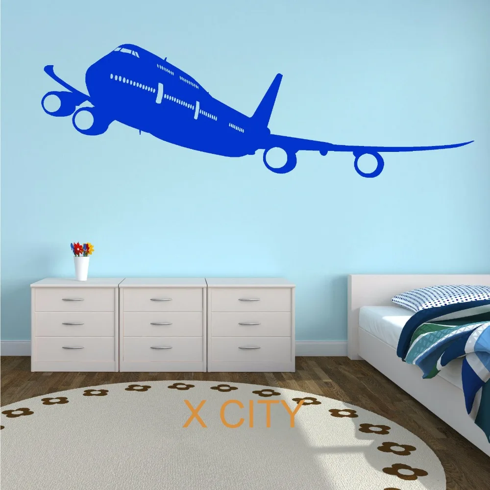 BOEING 747 PASSENGER PLANE AIRCRAFT PLANE AEROPLANE WALL ART STICKER