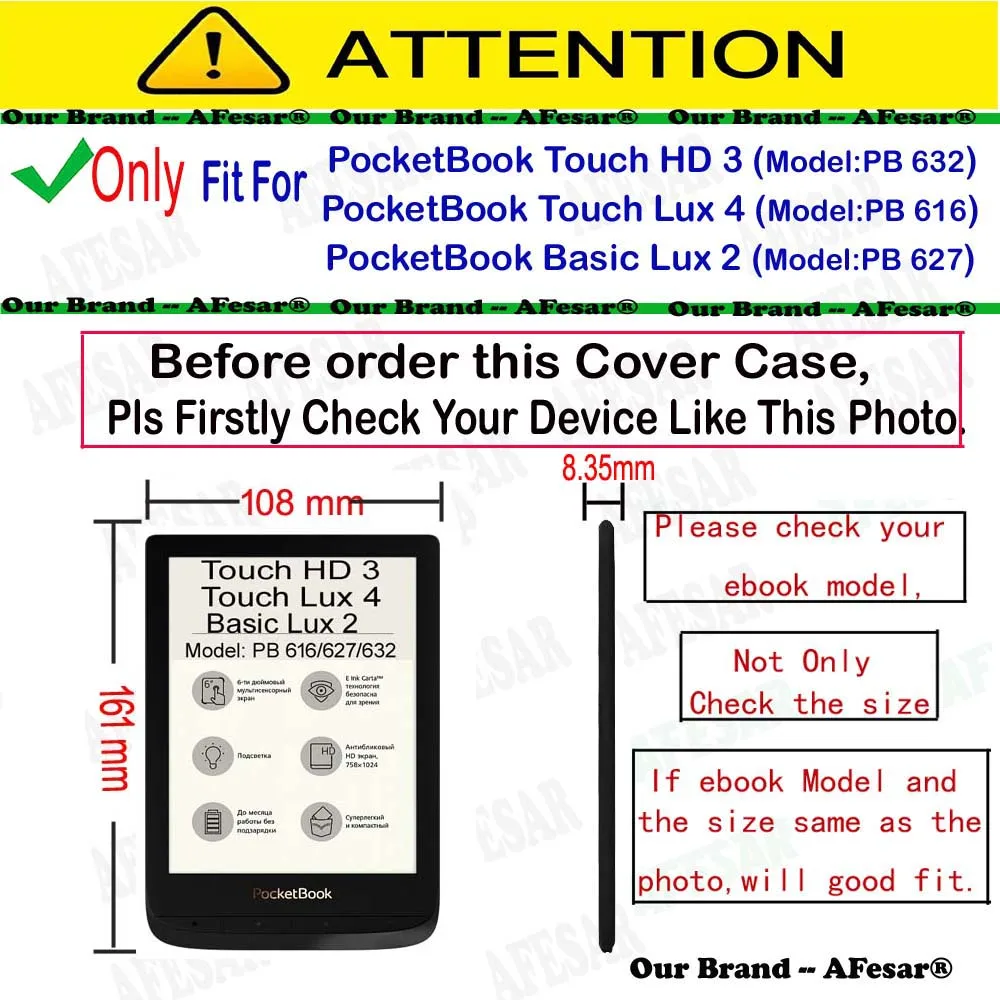 Pocketbook Basic Lux 2/Touch Lux 4/HD Smart Case, UltraSlim