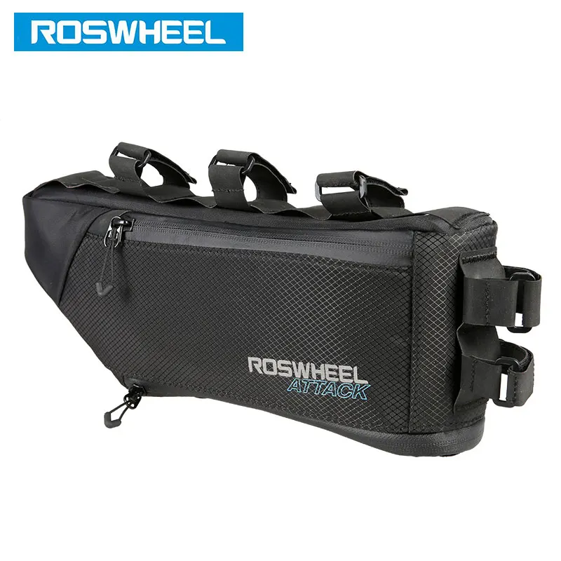 Top ROSWHEEL NEW Bicycle Frame Triangle Bag Storage Pouch Bags Cycling MTB Road Bike Tube Corner Pannier 121371 Volume Extendable 2