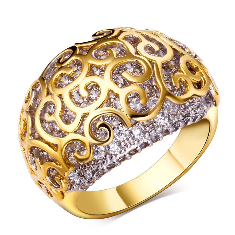 Cubic Zirconia Fashion Rings Platinum Plated