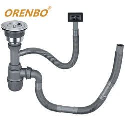 ORENBO Kitchen Sink Strainer Stopper Waste Plug Sink Filter  Sink Drains SUS304 Stainless Steel