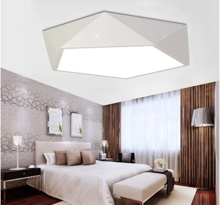 De Lujo iluminación accesorios lámparas de techo Lustre Para Quarto luces de techo geometría accesorios brillo Illuminacion Para Quarto