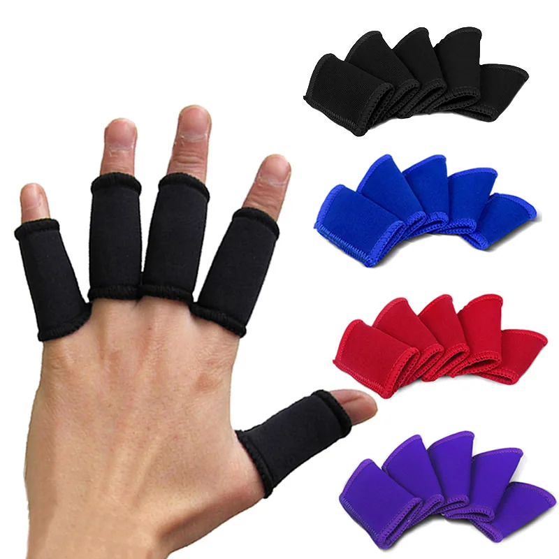 New 5Pcs Stretchy Finger Sleeves Support Wrap Arthritis Guard