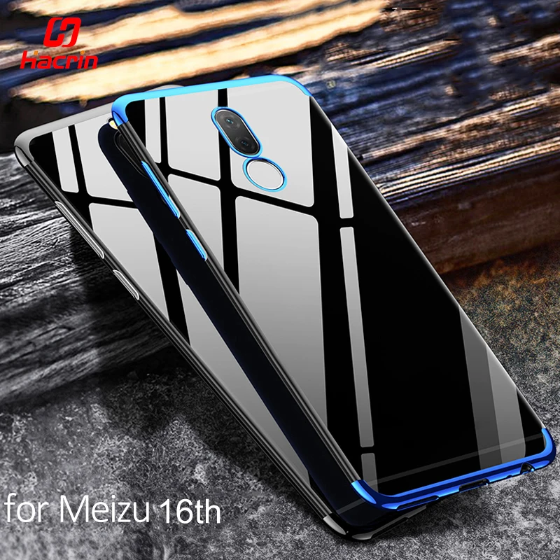 

Case for Meizu 16th Case Luxury Clear Transparent Bumper TPU Silicone Shockproof Anti-slip Plating Cover for Meizu 16th Case