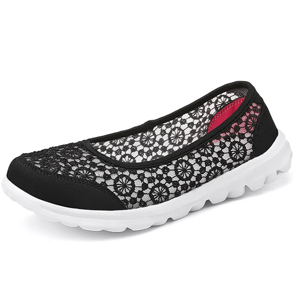 

2018 NEW Summer Casual Woman Moccasin Zapatos Mujer Lace Breathable Mesh Soft Bottom Platform Slip On For Ladies Shoes