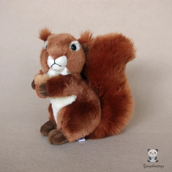 

Red Squirrel Figurine Plush Toy Wild Squirrel Stuffed Simulation Animal Dolls Cute Kids Toys Gift