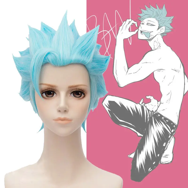 

The Seven Deadly Sins Ban Wigs Fox's Sin of Greed Heat Resistant Short Synthetic Hair Perucas Cosplay Wig