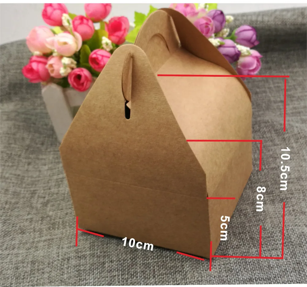12pcs/lot kraft box for cake and sweet gift , white kraft paper gift