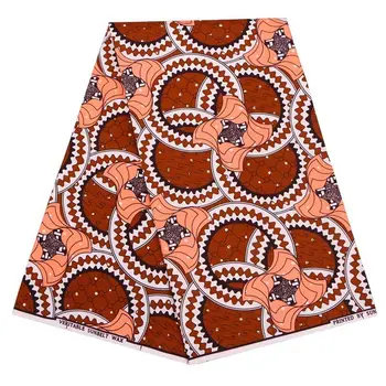 

Polyester Quality Nigerian Chitenge Ankara Wax print Fabric Ghana Kente Wax African Kitenge Print Fabric For Cloth 6 yards