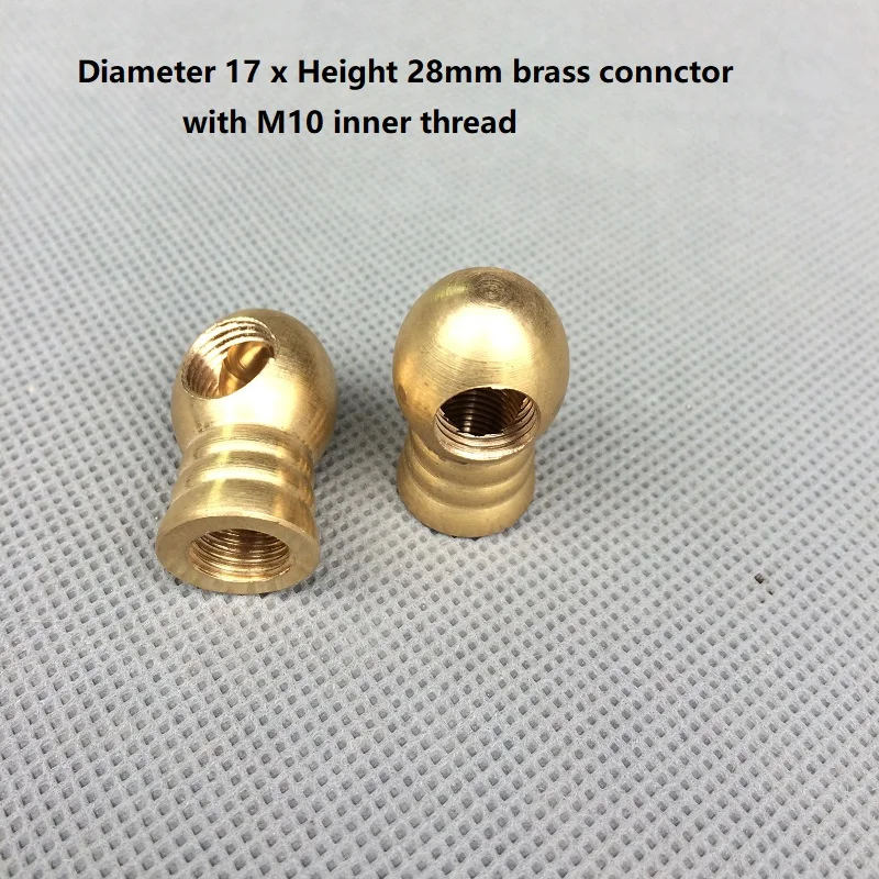 

4pieces/lot D17XH28mm brass nut connector adapter with M10 inner tooth ball lighting hardware accessories customized DIY
