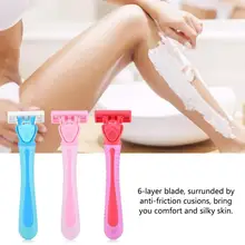 Прямые волосы 3 цвета Для мужчин Для женщин удаление волос на ногах для бритья, 6-слойное сменные лезвия безопасности