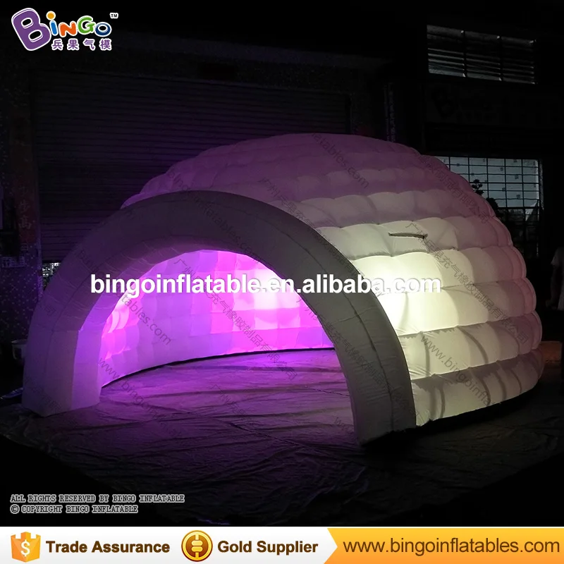  Free shipping 5meter diameter Color changing LED lighted inflatable dome tent/ igloo tent/ inflatab