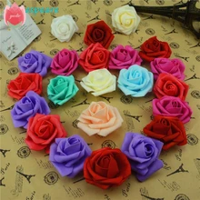 10pcs lot Cheap 6cm Red Rose Foam font b Artificial b font Flowers Head For Wedding