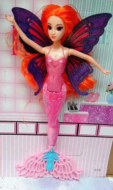 Новая модная Кукла русалки для плавания, волшебная Классическая кукла русалки с крыльями бабочки, игрушка для девочек, подарки на день рождения