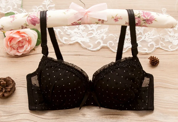 Bras Solid Dot Bow Cute Lace Comfortable Breathable Cotton Push Up  Underwear Young Girls Lingerie Sexy Underwire From Laftfly, $41.43