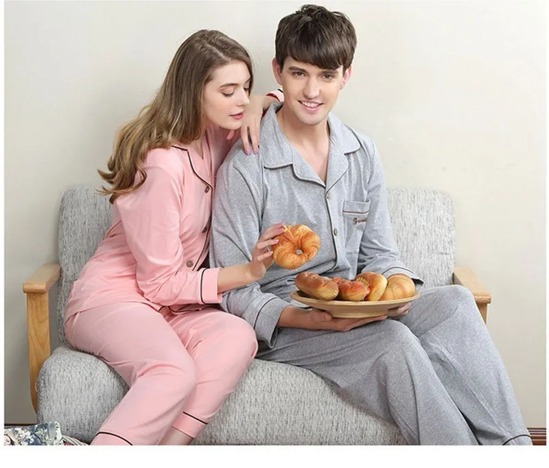 Осень 2016 iTnter новый для женщин и мужчин 100% хлопок Pijama повседневное Lounge v-образные вырезы полной длины брюки пижамы Бесплатная доставка