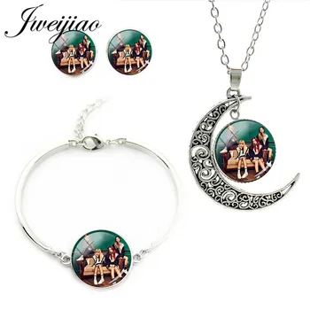 

JWEIJIAO Fashion Blackpink Jewelry Sets Necklace Earrings Bracelet Kpop Singers Photos Album Photocards Glass Gems Charms Bp03