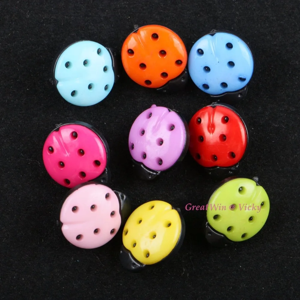 

16x18mm Sewing Ladybug Button Beads Sew On Colored Buttons DIY Arylic Insect Garment Craft Gift Shoes Decoration 30pcs/pack