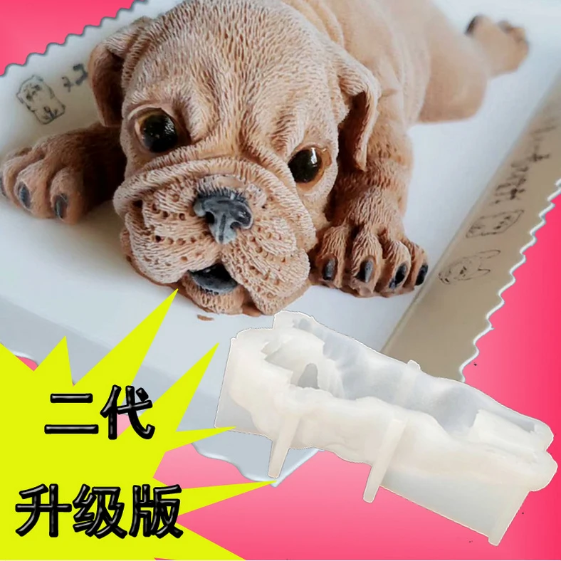 

New style bulldog silicone mold surgar cake mold