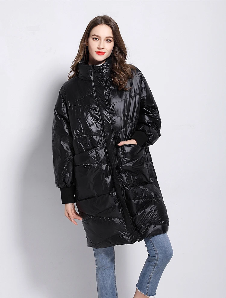 Женская куртка-пуховик на 90% белом утином пуху,, теплое толстое длинное зимнее пальто для женщин, женская куртка-пуховик, водонепроницаемая зимняя верхняя одежда