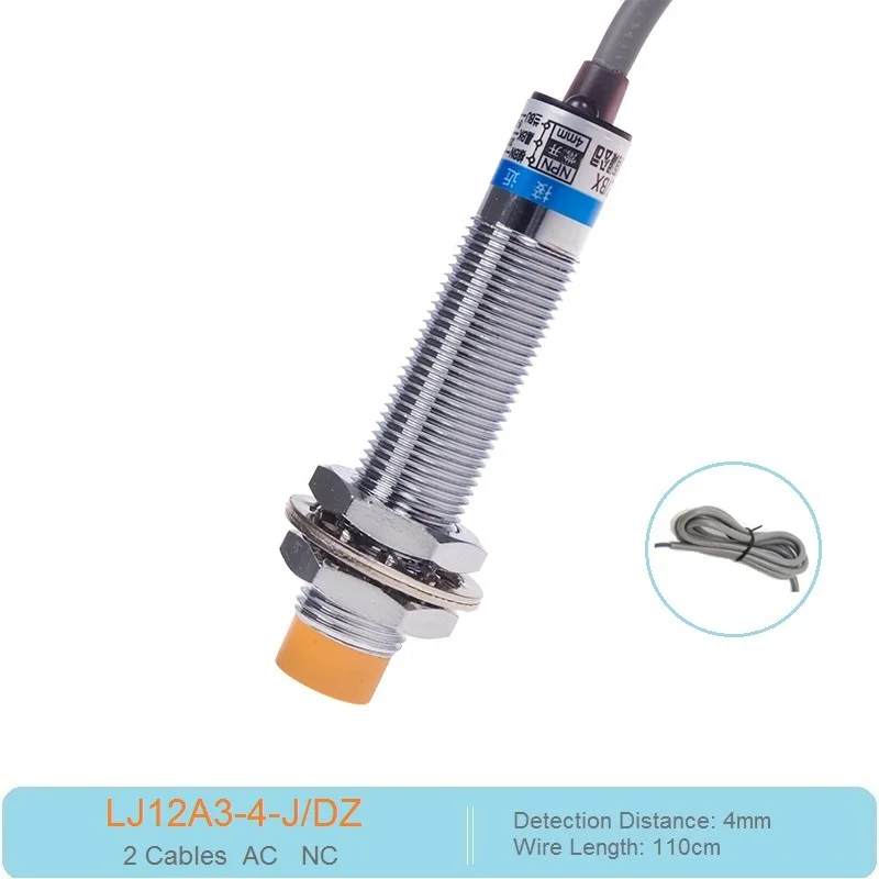 

M12 Inductive Proximity Sensor Switch 2 Cables AC220V NC Detection Switch LJ12A3-4-J/DZ