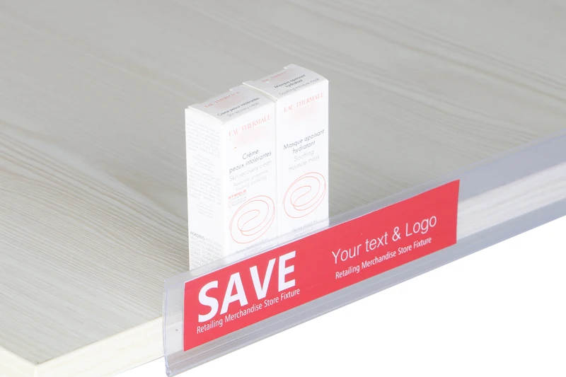 

Self-adhesive Data Strip Label Holder Tray Rack Shelf Edge Display Clear Scanner Rail Price Tag Card Sign Frame Pop Clip Talker