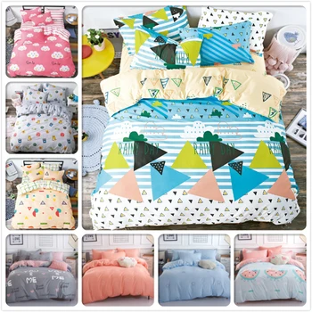 

Bedding Sets Kids Single Duvet Cover Blue White 4pcs 1.5m 1.8m 2.0m Fashion Bed Sheets Twin Full Queen Size Bedclothes Bedlinens