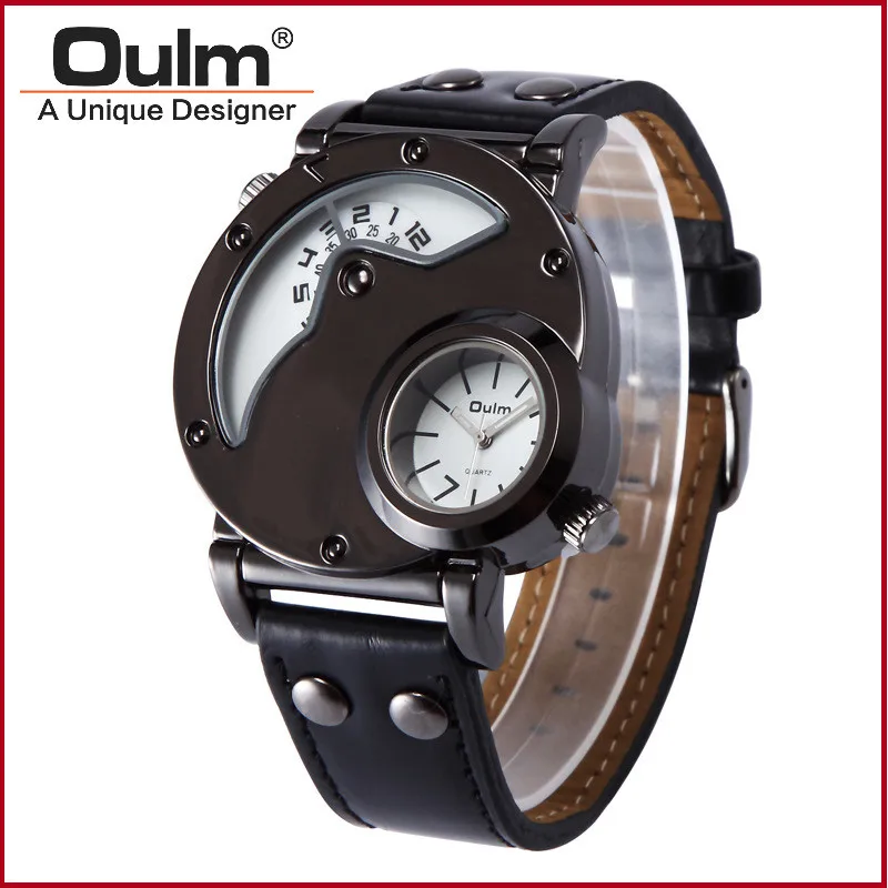 Часы OULM 9591 Мужские кварцевые с кожаным ремешком 2018|watch nurse|watch classicwatch dragon ball free |