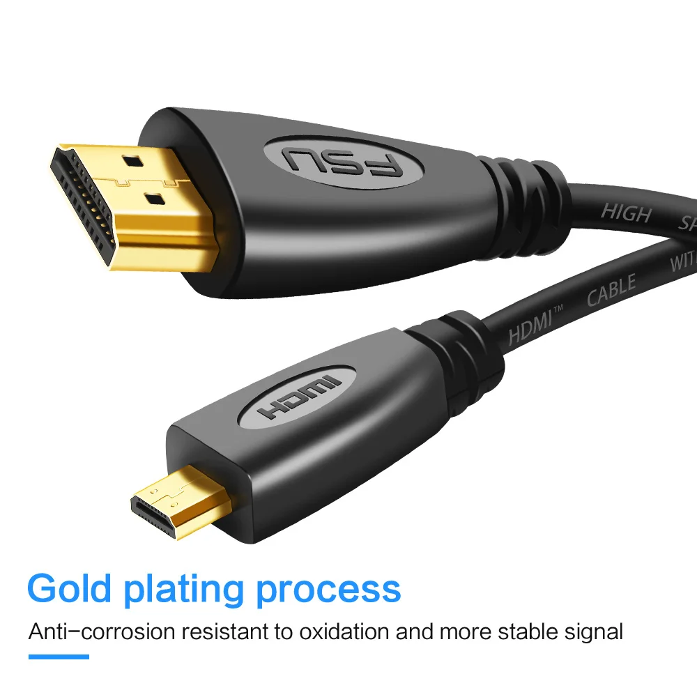 1080P Micro HDMI к HDMI кабель позолоченный 1 м 1,5 м 1,8 м 3 м 5 м Micro HDMI кабель адаптер для ТВ XBox планшет камера Тип D Телефон