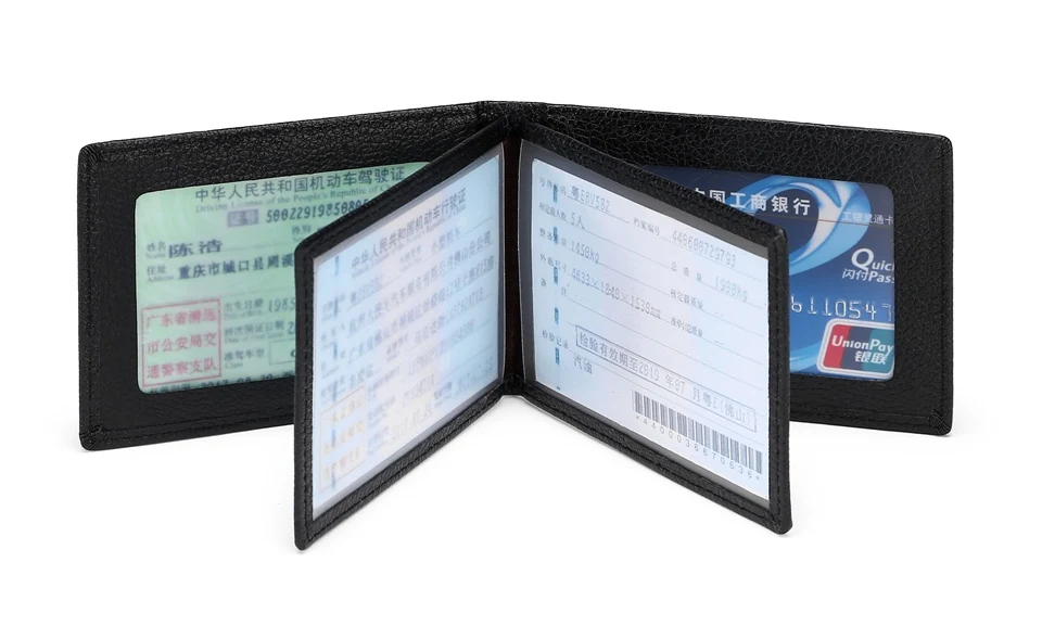 Водительские права держатель из искусственной кожи центральной прищепкой для вождения автомобиля документов Бизнес ID Pass папка для сертификата бумажник F047