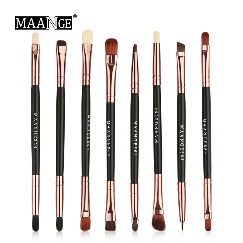 

Makeup Brushes Set 8 PCS Double Head Black Handle Makeup Tool Kit For Eyebrow Eyeliner Lip Eye Shadow Cosmetic Brush SK88