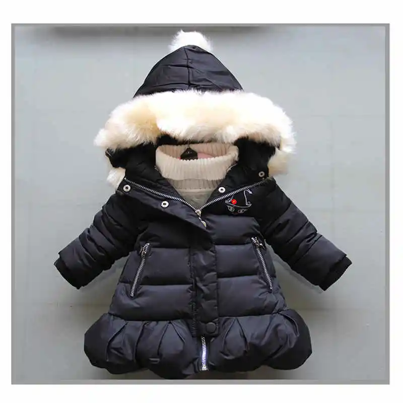 

BibiCola 2018 new winter girls casual cotton warm down jeckets children cartoon thicking coat baby lovely duck down jacket