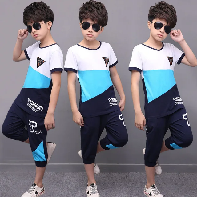 Boys Clothes Kid Boy Clothing Set Summer Children Toddler Outfits T-shirt + Pants 4 5 6 7 8 9 10 11 12 13 Years 5