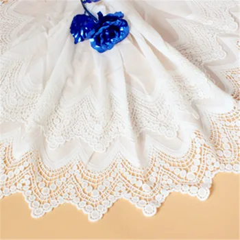 

Pastoral Flower Cotton Embroidered Lace Trim DIY Clothing Decorative Lace Sewing Accessories Skirt Lengthened Width 31CM 190503