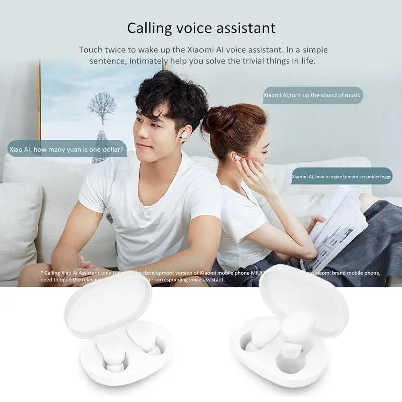 Xiaomi Mi AirDots наушники-вкладыши TWS Bluetooth 5,0 наушники молодежный вариант сенсорный Управление Беспроводной с загрузочной коробка для наушников Лидер продаж