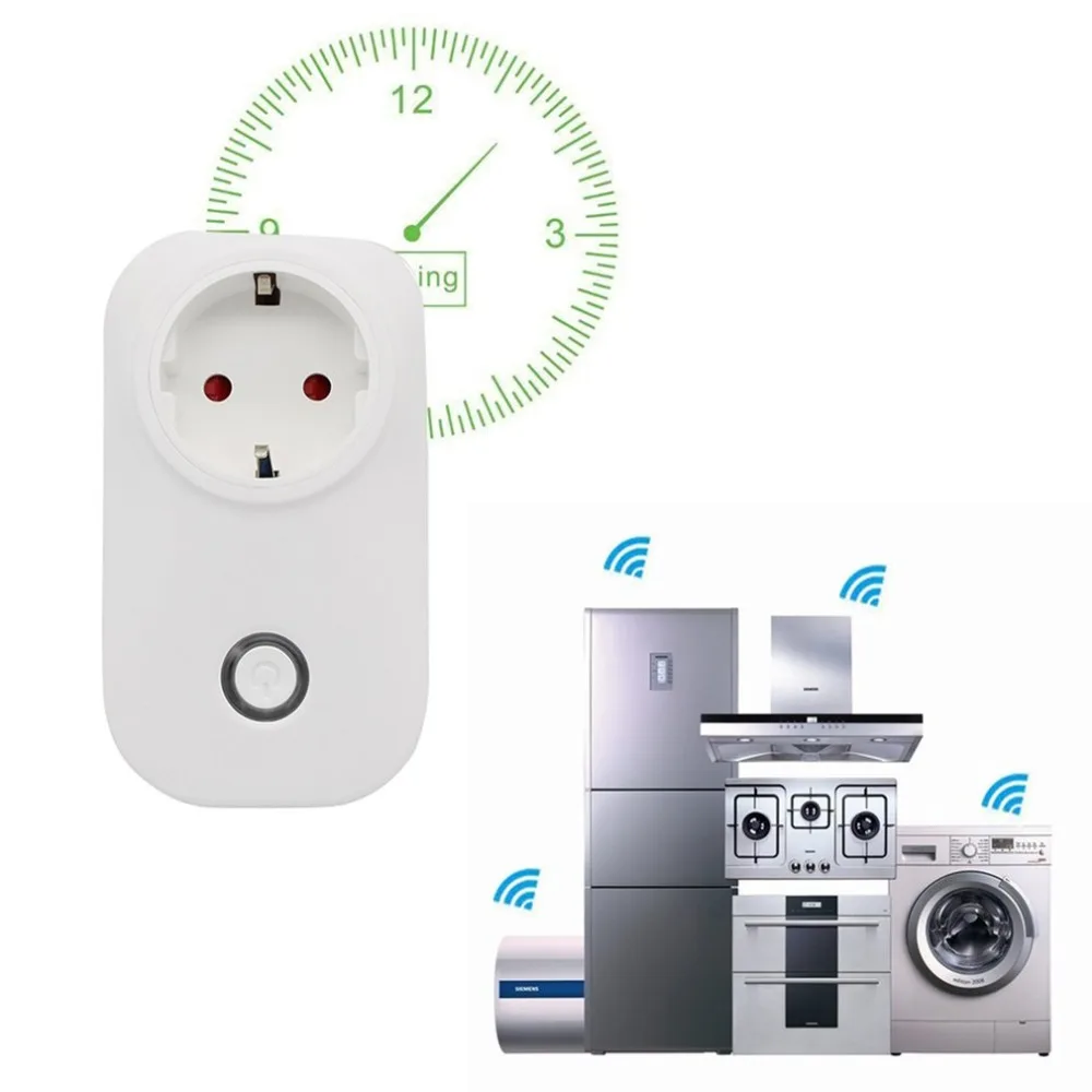 Goedkoop Draadloze WiFi Smart Socket Plug APP Afstandsbediening Muur Plug Switch met Timing Functie voor Home Office Appliance Automation