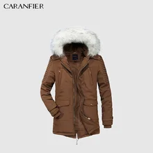 CARANFIER, Зимняя Мужская парка, куртка,, модная, повседневная, теплая, хлопковая, верхняя одежда, с капюшоном, Мужская парка, деловая, высокое качество, мужская одежда