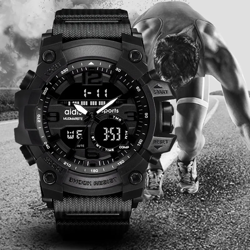 

AIDIS Multifunctional Outdoor Men Sport Watch Luminous Waterproof Electronic Wrist Watch Chronograph Calendar Clocks 2019 Man