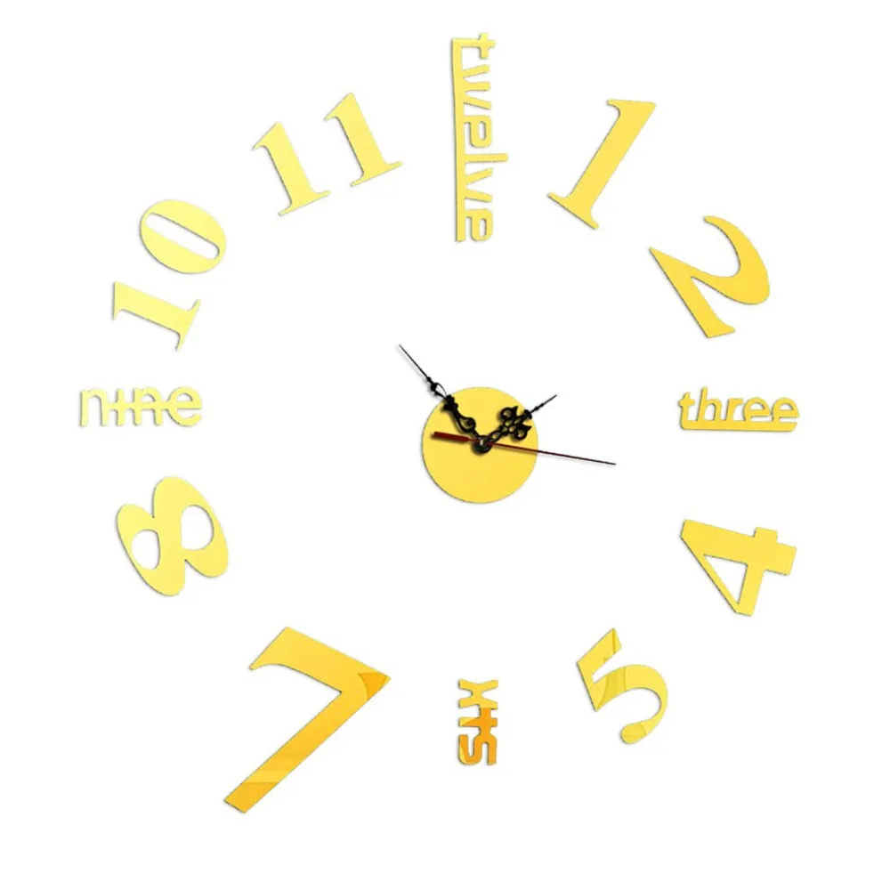 Buy Modern Large DIY Wall Sticker Clock 3D Big Mirror